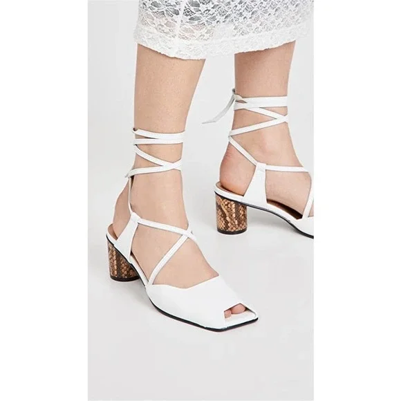 Reike Nen Open Toe Strap Sandals in White Size 7